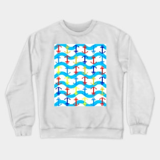 BOAT Anchor Pattern Crewneck Sweatshirt